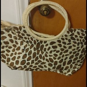 Woman purse/ tot bag off white with colored prints
